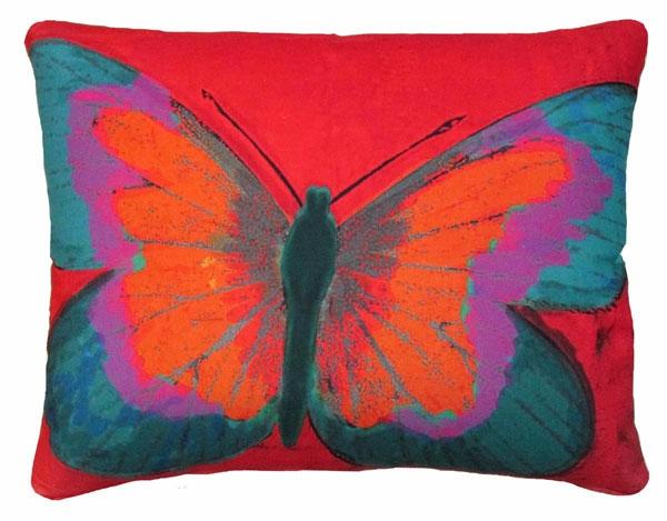 Outdoor Pillows |  Brilliant Butterfly Red Outdoor Pillow Garden Outdoor Pillows