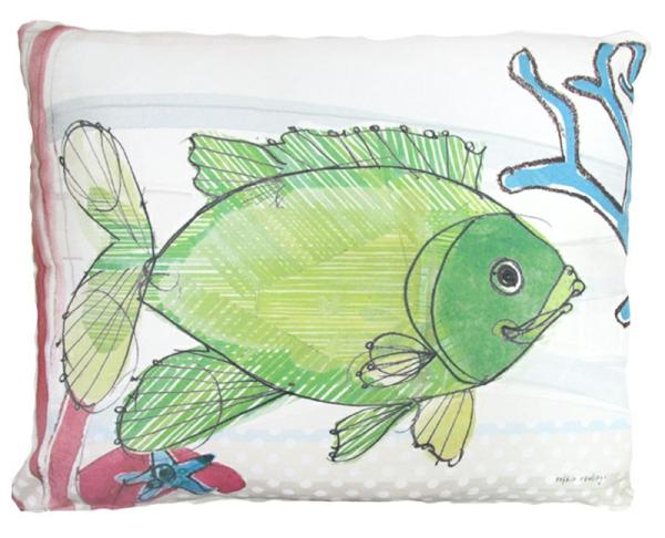 Outdoor Pillows |  Fish With Coral Outdoor Pillow Garden Outdoor Pillows