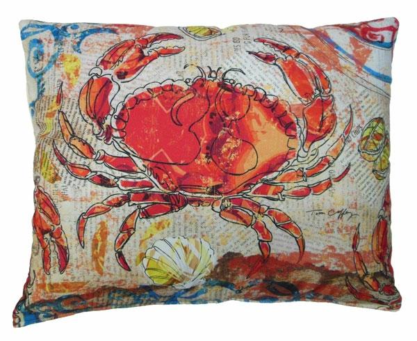 Outdoor Pillows |  Fresh Catch Crab Outdoor Pillow Garden Outdoor Pillows