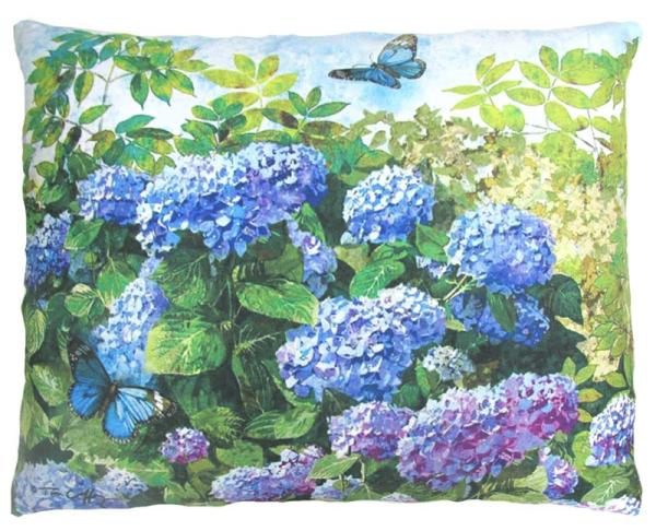 Outdoor Pillows |  Hydrangeas & Butterfly Outdoor Pillow Garden Outdoor Pillows