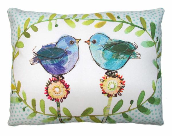 Outdoor Pillows |  Polkadot Birds Outdoor Pillow Garden Outdoor Pillows