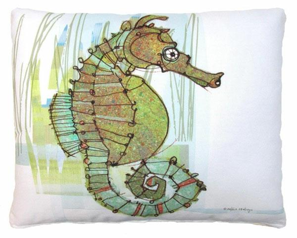 Outdoor Pillows |  Seahorse In Marsh Outdoor Pillow Garden Outdoor Pillows