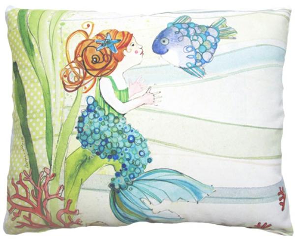 Outdoor Pillows |  Tiny Mermaid Outdoor Pillow Garden Outdoor Pillows