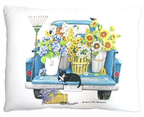 Outdoor Pillows |  Truck W/Flowers Outdoor Pillow Garden Outdoor Pillows