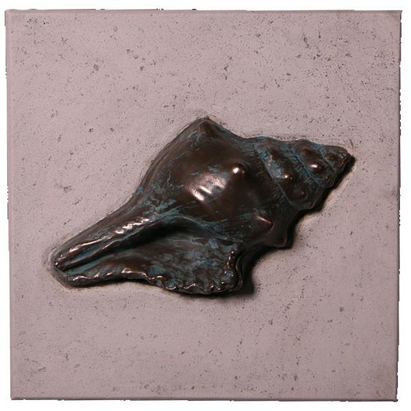 Outdoor Wall Art |  20" Conch Shell Bronze Finish Wall Plaque Garden Outdoor Wall Art