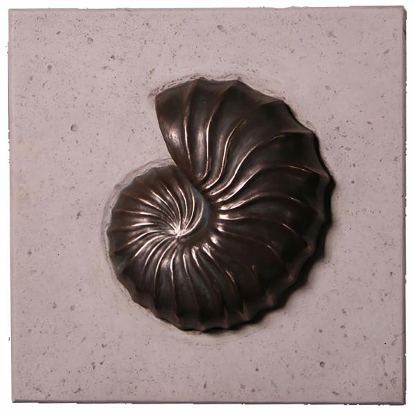 Outdoor Wall Art |  20" Nautilus Shell Bronze Finish Wall Plaque Garden Outdoor Wall Art