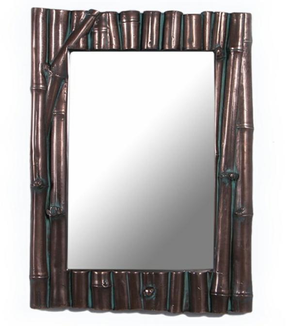 Outdoor Wall Art |  32.5" Tropical Bamboo Mirror – Bronze Finish Garden Outdoor Wall Art