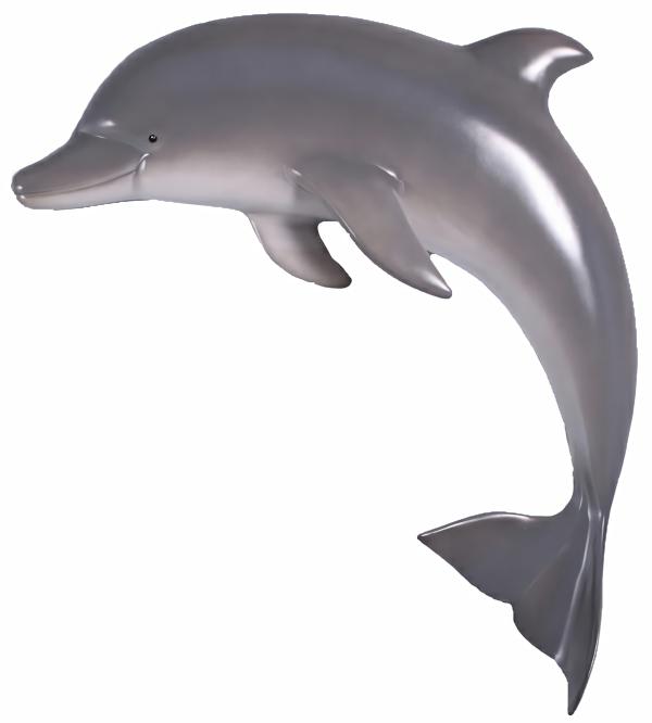 Outdoor Wall Art |  36" Dophin Wall Decor – Painted Finish Garden Outdoor Wall Art