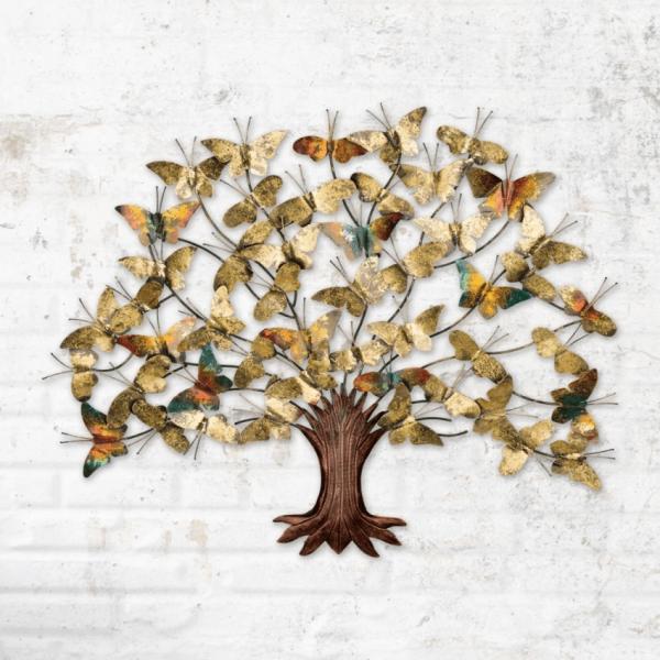 Outdoor Wall Art |  3D Butterfly Tree Of Life Wall Decor Garden Outdoor Wall Art