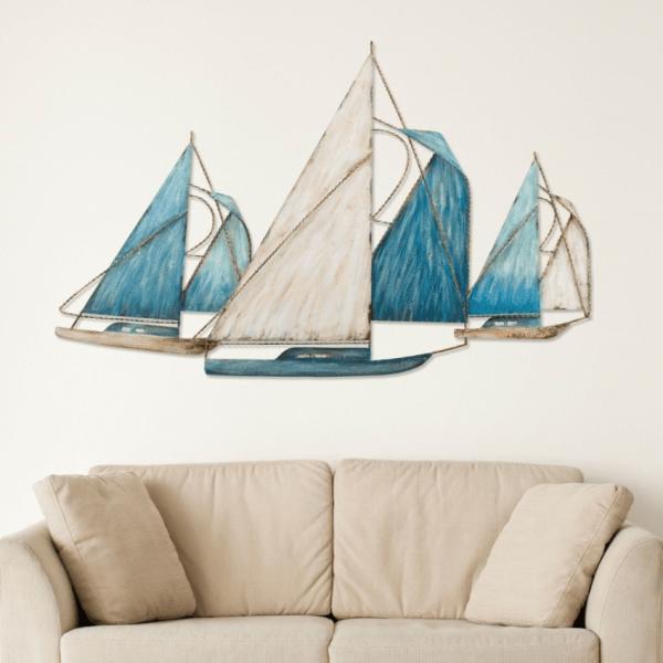 Outdoor Wall Art |  41" Sailboat Wall Decor Garden Outdoor Wall Art