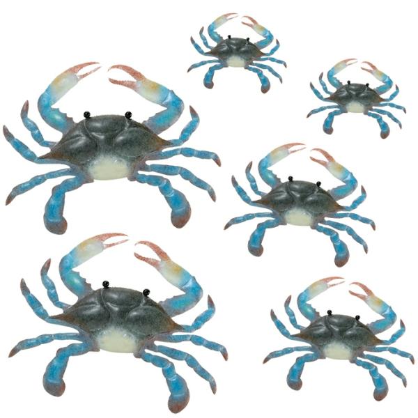 Outdoor Wall Art |  Blue Crab Wall Decor (Set Of 6) Garden Outdoor Wall Art