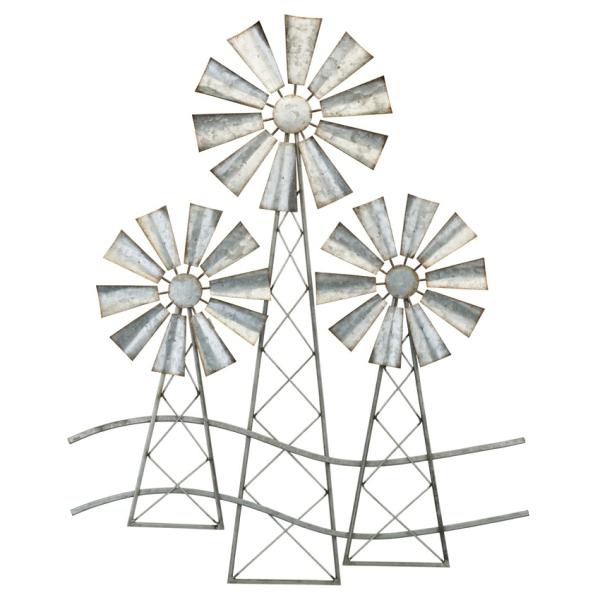 Outdoor Wall Art |  Country Windmills Wall Decor (Set Of 2) Garden Outdoor Wall Art