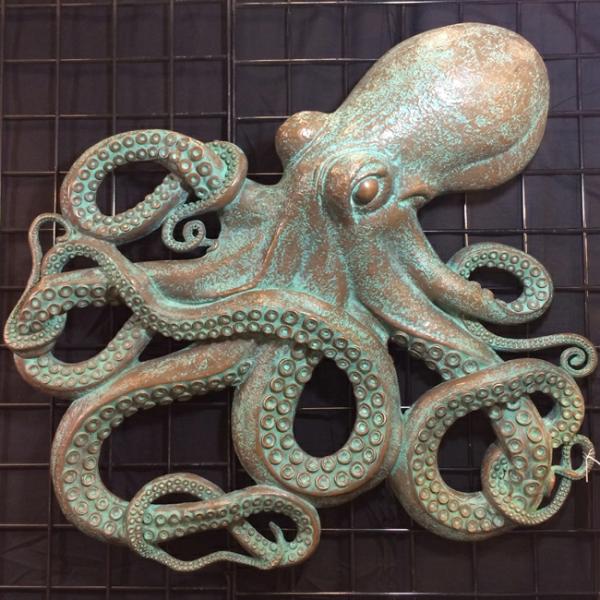 Outdoor Wall Art |  Octopus Wall Decor – Patina Bronze Garden Outdoor Wall Art