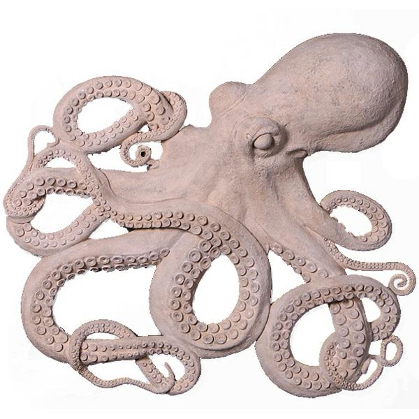 Outdoor Wall Art |  Octopus Wall Decor – Roman Stone Finish Garden Outdoor Wall Art