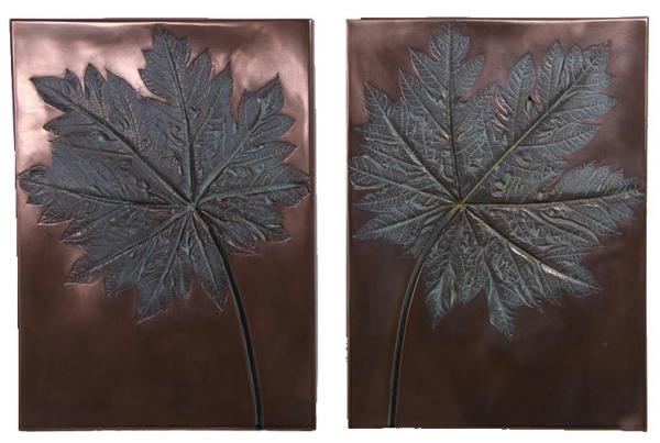 Outdoor Wall Art |  Papaya Wall Plaques – Greenish Bronze (Set Of 2) Garden Outdoor Wall Art