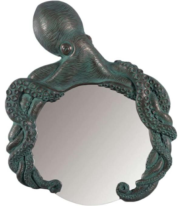 Outdoor Wall Art |  Royal Octopus Mirror – Verde Bronze Finish Garden Outdoor Wall Art