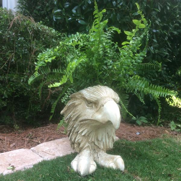 Planters & Stands |  Eagle Mascot Planter – Antique Finish Garden Planters & Stands