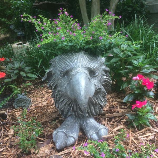 Planters & Stands |  Eagle Mascot Planter – Graystone Finish Garden Planters & Stands