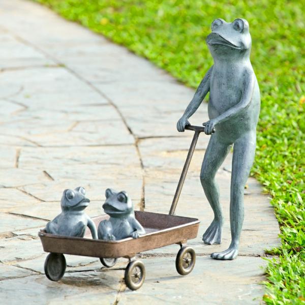 Planters & Stands |  Frog Family Wagon Planter Garden Garden Statues