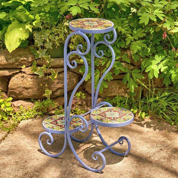 Planters & Stands |  Mosaic Plant Stand – New Orleans Garden Planters & Stands