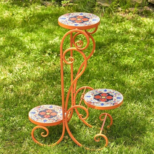 Planters & Stands |  Mosaic Plant Stand – Saint Petersburg Garden Planters & Stands