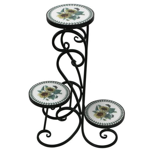 Planters & Stands |  Three Tier Mosaic Plant Stand – Odessa Garden Planters & Stands