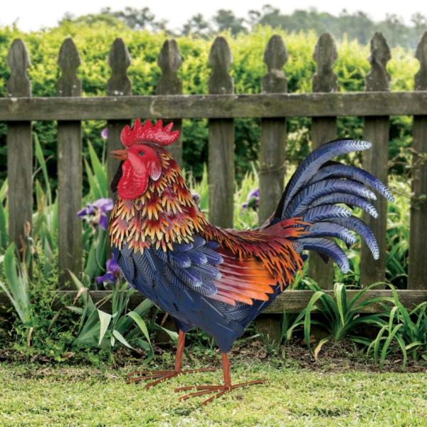 Rooster Decor |  Metal Arroyo Rooster – Large Garden Rooster Decor