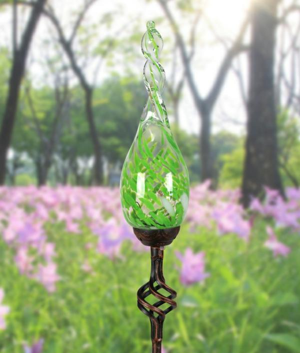 Solar Lighting |  36" Solar Glass Finial Flame Stake – Green Garden Solar Lighting