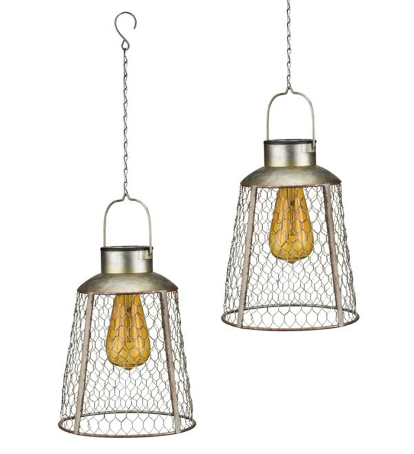 Solar Lighting |  Solar Bell Edison Lanterns (Set Of 2) Garden Solar Lighting