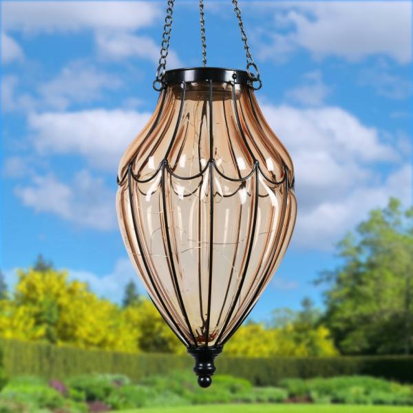 Solar Lighting |  Solar Glass Waving Lantern – Amber Garden Solar Lighting