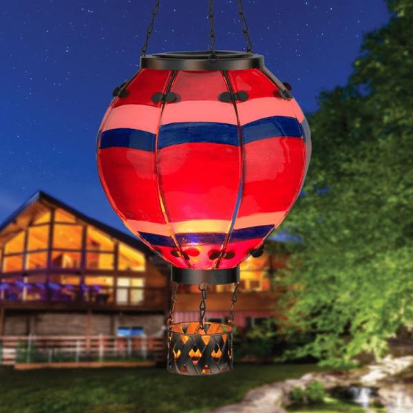 Solar Lighting |  Solar Hand Painted Hot Air Balloon Lantern – Medium Garden Solar Lighting