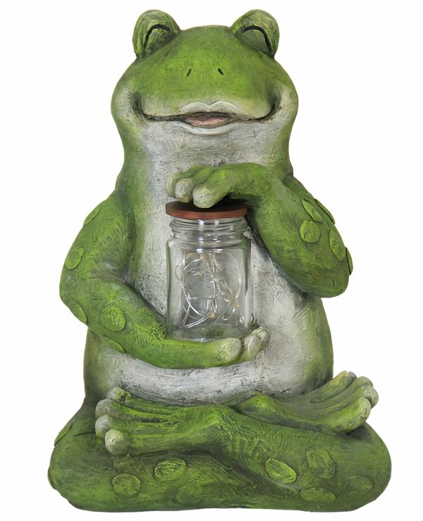 Solar Lighting |  Solar Led Frog W/Jar Of Fireflies Garden Solar Lighting