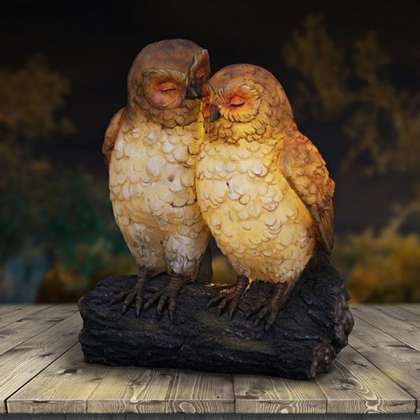 Solar Lighting |  Solar Owl Pair On Stump Garden Solar Lighting