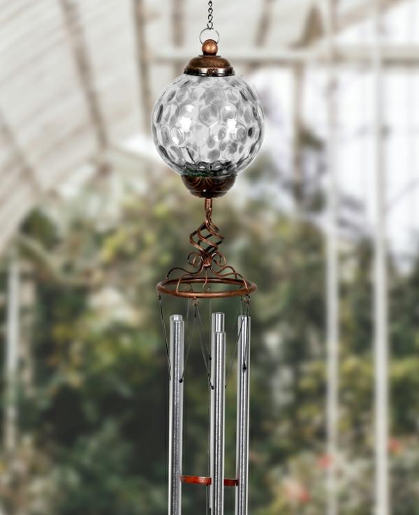 Solar Lighting |  Solar Pearlized Glass Finial Wind Chime – Grey Garden Solar Lighting