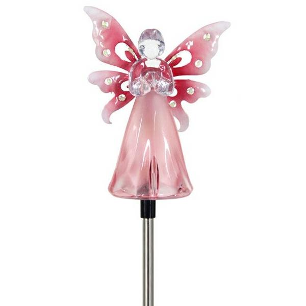 Solar Lighting |  Solar Pink Angel W/Led Wings Garden Solar Lighting