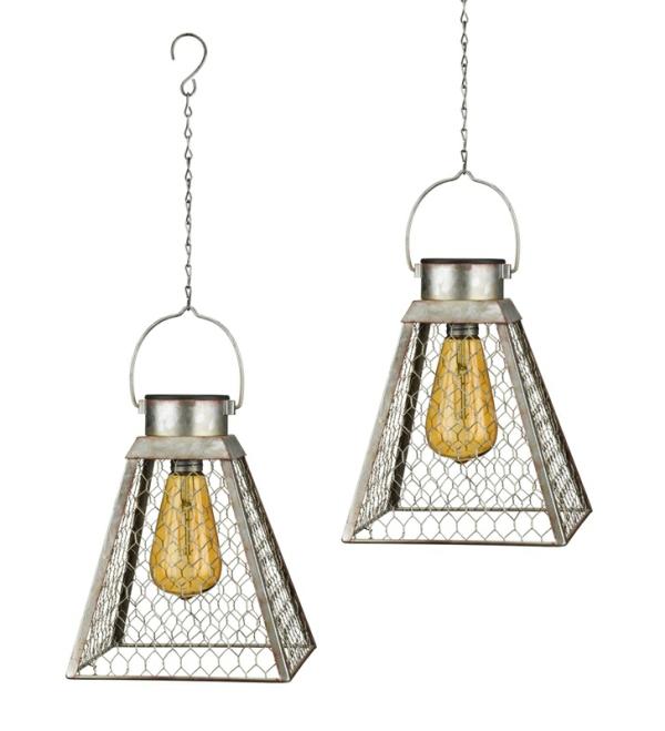 Solar Lighting |  Solar Pyramid Edison Lanterns (Set Of 2) Garden Solar Lighting