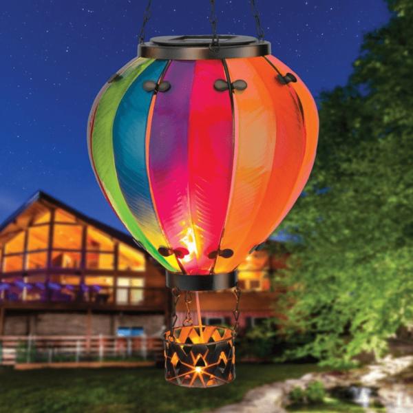 Solar Lighting |  Solar Rainbow Hot Air Balloon Lantern – Medium Garden Solar Lighting