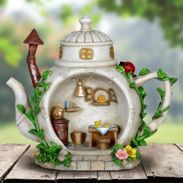 Solar Lighting |  Solar Teapot Fairy House Garden Solar Lighting