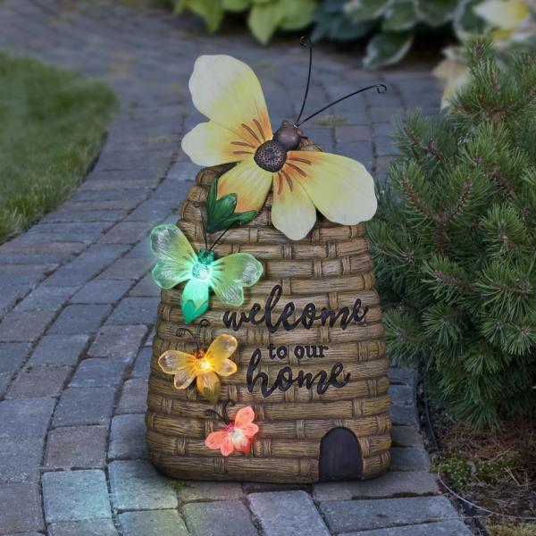 Solar Lighting |  Solar Welcome Bee Hive Garden Solar Lighting