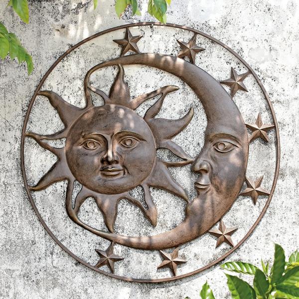 Sun Face Decor |  35" Celestial Splendor Sun & Moon Garden Sun Face Decor