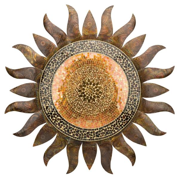 Sun Face Decor |  36" Large Mosaic Gold Sun Garden Sun Face Decor