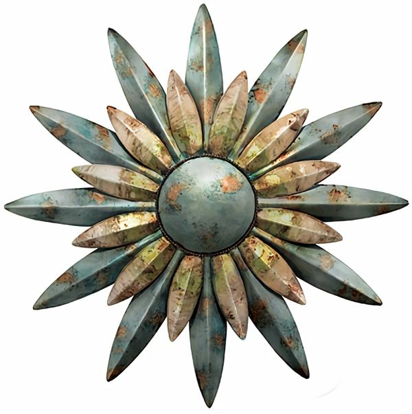 Sun Face Decor |  Aqua Sunburst Decor Garden Sun Face Decor