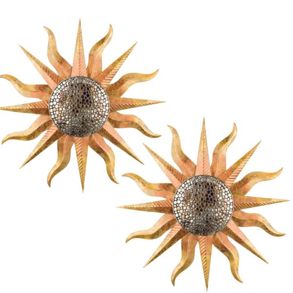 Sun Face Decor |  Cairo Sun Wall Decor Art (Set Of 2) Garden Sun Face Decor