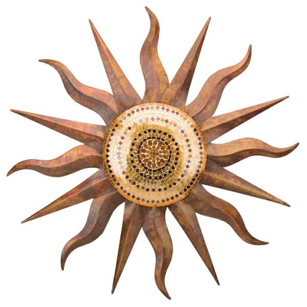 Sun Face Decor |  Copper Mosaic Sun Wall Art Garden Sun Face Decor