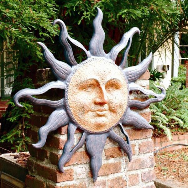 Sun Face Decor |  Rising Sun Wall Art Plaque Garden Sun Face Decor