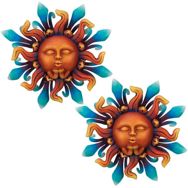 Sun Face Decor |  Sun Kisses Wall Art Decor (Set Of 2) Garden Sun Face Decor