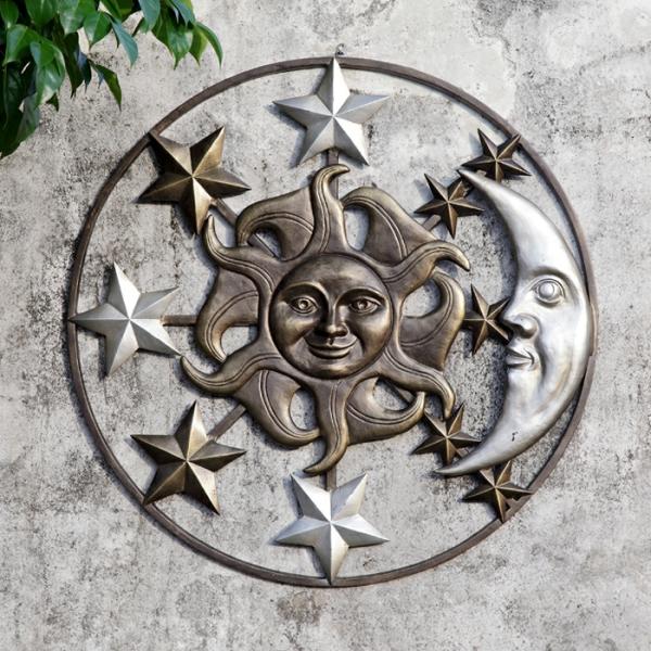 Sun Face Decor |  Sun Moon & Stars Wall Art Decor Garden Sun Face Decor