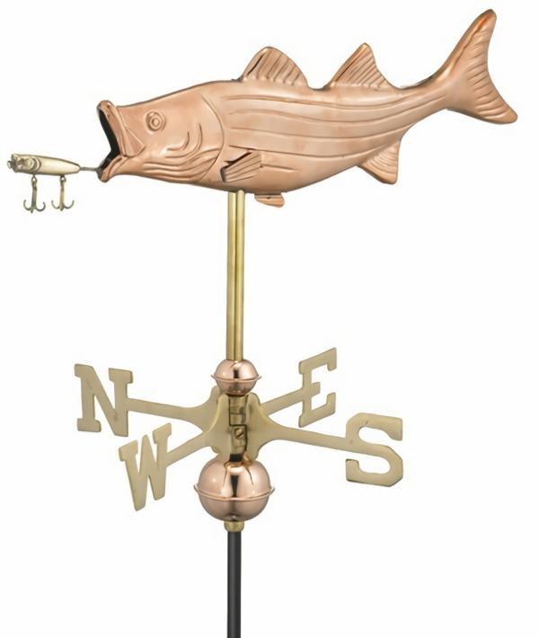 Weathervanes |  Bass Fish Weathervane Garden Weathervanes