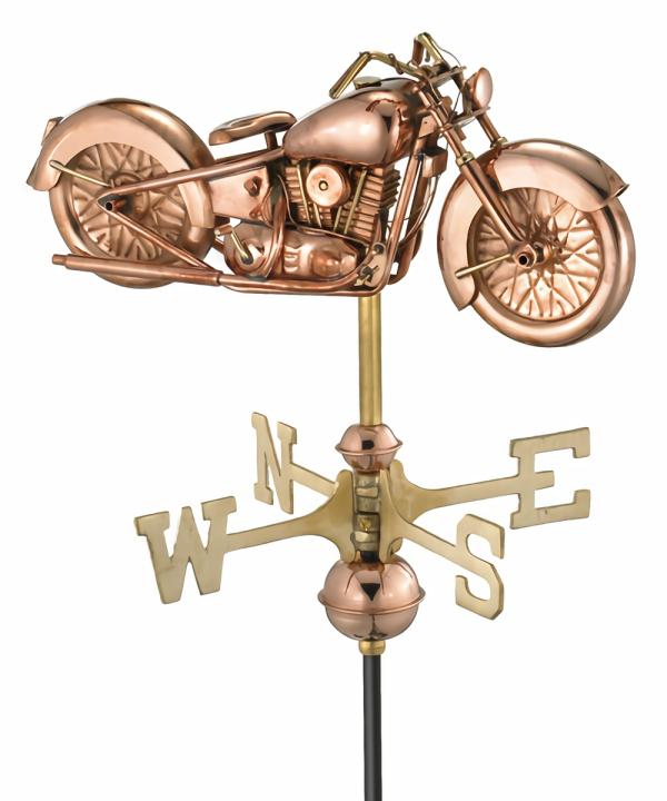 Weathervanes |  Copper Motorcycle Weathervane Garden Weathervanes