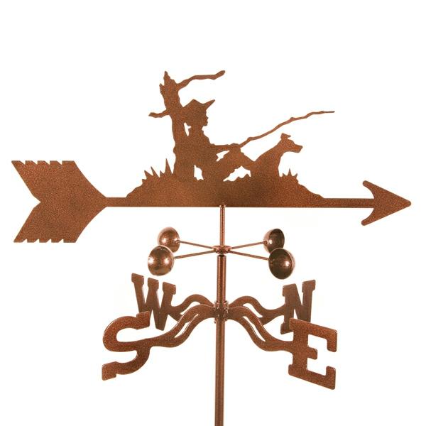 Weathervanes |  Fisherman With Dog Weathervane Garden Weathervanes